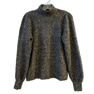 Marled Reunited Clothing‎ Mock Neck Sweater Women's Size M Black Speckled Knit